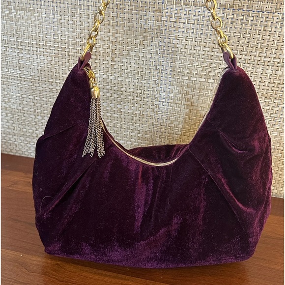 Lucky Brand Handbags - 2013 Lucky Darling Elegant Purple Velvet Shoulder Bag by Lucky Brand